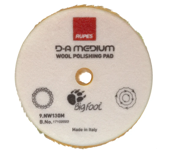 D-A Medium Wool Polishing Pad – 130mm - Yellow