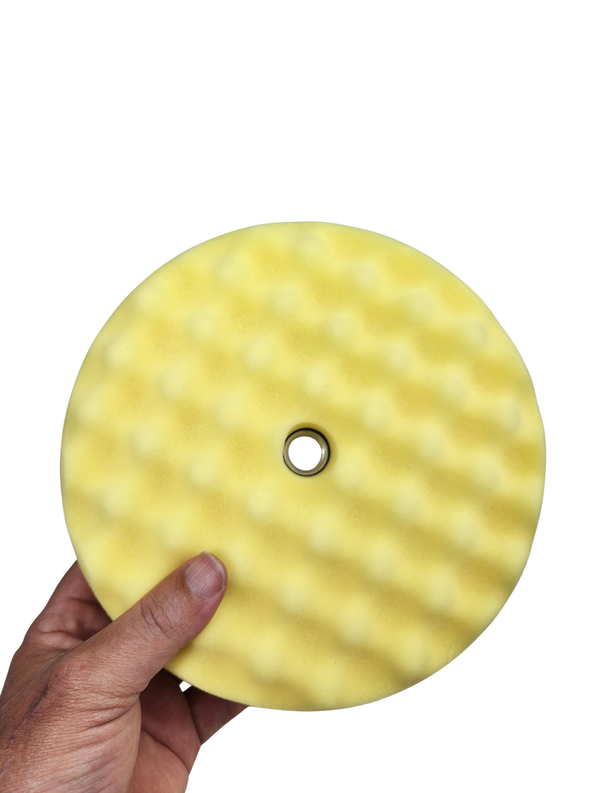 7.5" Double Sided Waffle Foam - Medium Cut Pad - Yellow - Professional Series