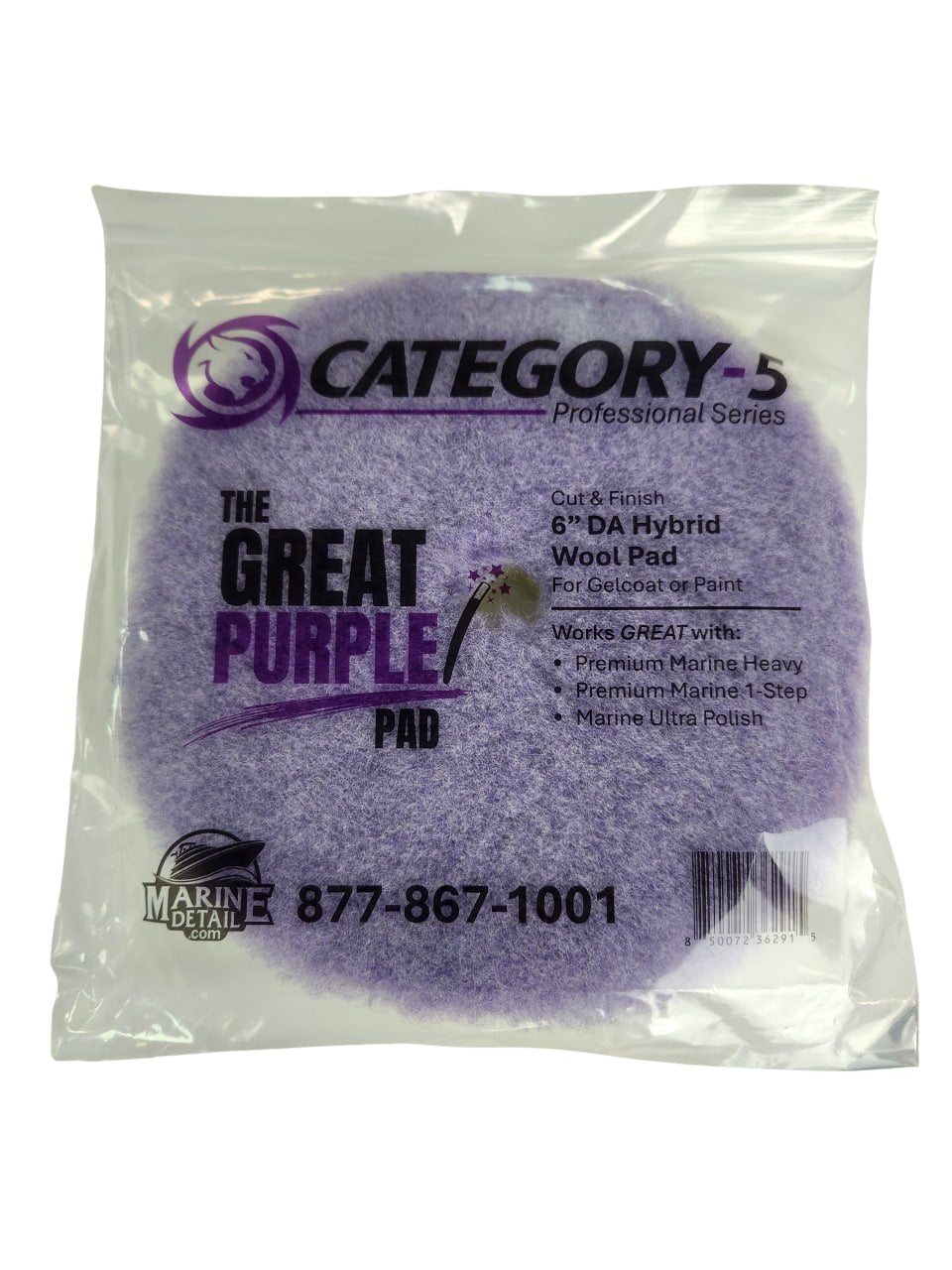 The GREAT Purple! Pad — Hybrid Wool Cut & Finish Pad for DA Polishers