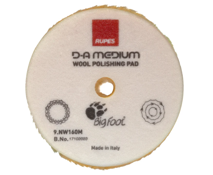 D-A Medium Wool Polishing Pad - 160mm - Yellow