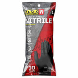 5 Mil Black Nitrile Disposable Gloves, Large, 10-Pack