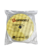 7.5" Double Sided Waffle Foam - Medium Cut Pad - Yellow - Professional Series