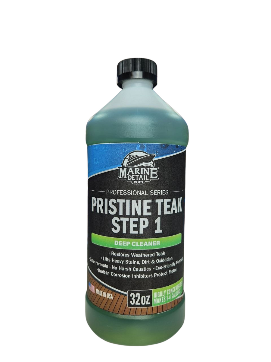 Pristine TEAK – Step 1: Deep Teak Cleaner (32oz Bottle) – MarineDetail.com